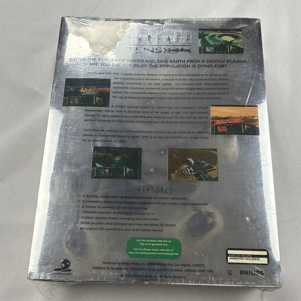 Surface Tension PC Game Big Box Brand New Sealed In Shrink Wrap